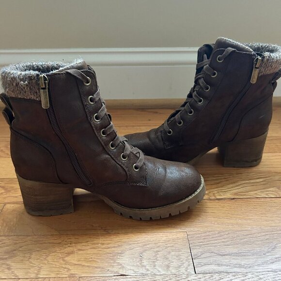 Carlos by Carlos Santana Glinda Ankle Brown Lace Up Heeled Boot Women’s Size 8 - Picture 5 of 9